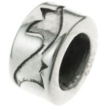 Sterling Silver Leaf Spacer Bead for European Charm Bracelets 7.6mm
