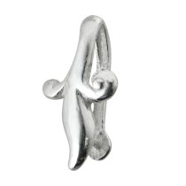 1x Sterling Silver Leaf Flower Bail Pinch in Pendant Connector Pin Clasp Slide