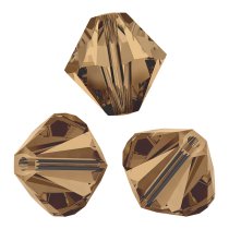 24x Swarovski Elements Xilion Crystal 5328 Lt Smoked Topaz 4mm
