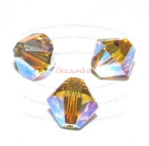 12 x Swarovski Elements Crystal 5328 Bicone Lt Colorado Topaz AB 2x 6mm