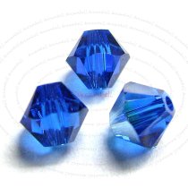 24x Swarovski Elements Xilion Bicone Crystal 5328 Capri Blue AB 4mm
