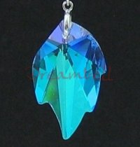 1 x Swarovski Crystal leaf 8805 pendant Clear AB 26mm