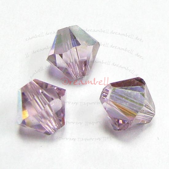 24x Swarovski Elements Xilion Crystal 5328 Light Amethyst AB 4mm.