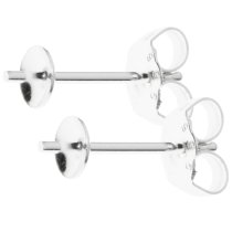 2x Sterling Silver 4mm Pearl Cup Stud Earring Post Cup Pin Pearl Setting