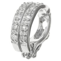 Sterling Silver CZ Crystal CHANGEABLE PENDANT CLASP BAIL SLIDER with secure lock