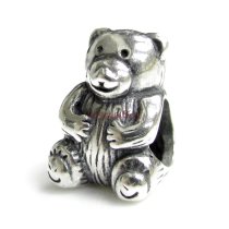 Sterling Silver Cute Teddy Bear for European Charm Bracelets