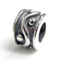 Sterling Silver Dot Wave Bead for European Charm Bracelets