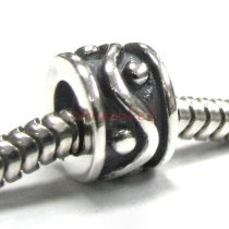 Sterling Silver Dot Wave Bead for European Charm Bracelets