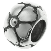 Sterling Silver Flower Bead for European Charm Bracelets