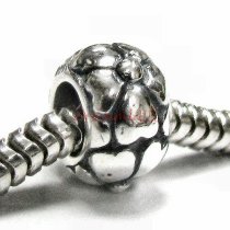 Sterling Silver Flower Bead for European Charm Bracelets