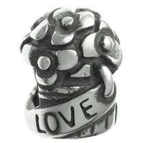 Sterling Silver Rose Love Bead for European Charm Bracelets