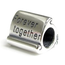 Sterling Silver Forever Together Letter Bead for European Charm Bracelets