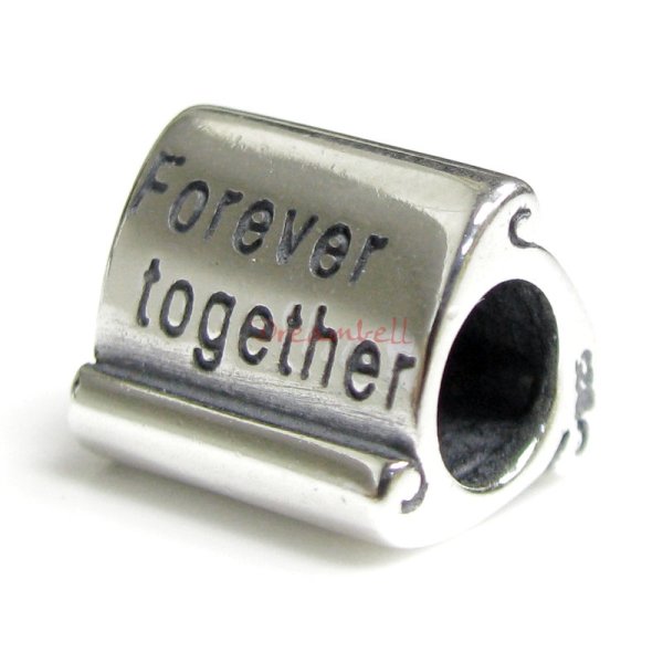 Sterling Silver Forever Together Letter Bead for European Charm Bracelets