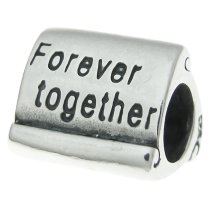 Sterling Silver Forever Together Letter Bead for European Charm Bracelets