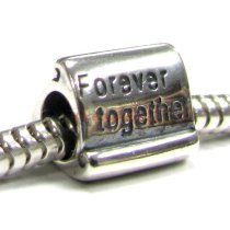 Sterling Silver Forever Together Letter Bead for European Charm Bracelets