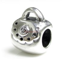 Sterling Silver Handbag Bag Purse Bead for European Charm Bracelets