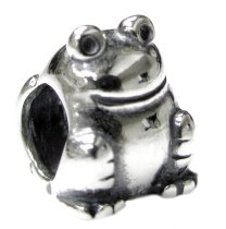 Sterling Silver Frog Toad Bead for European Charm Bracelets