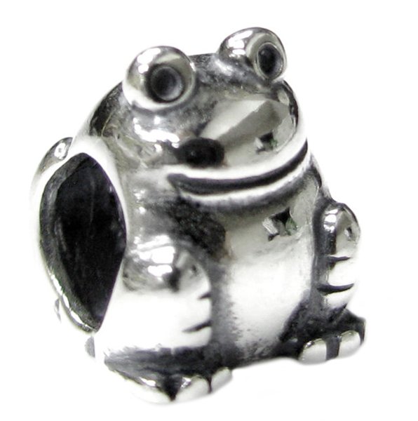 Sterling Silver Frog Toad Bead for European Charm Bracelets