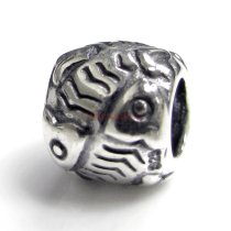 Sterling Silver Christian Fish Bead for European Charm Bracelets 9mm