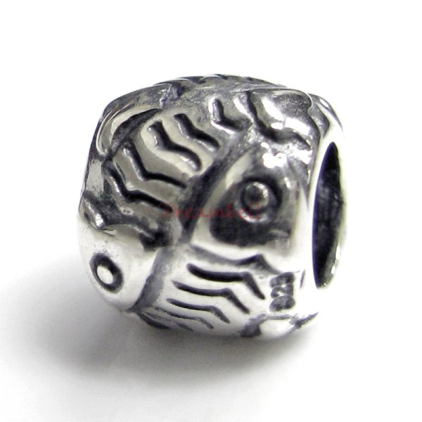 Sterling Silver Christian Fish Bead for European Charm Bracelets 9mm