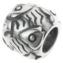 Sterling Silver Christian Fish Bead for European Charm Bracelets 9mm