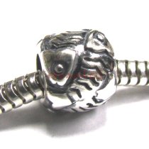 Sterling Silver Christian Fish Bead for European Charm Bracelets 9mm