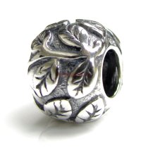 Sterling Silver Leaf Tree life Bead for European Charm Bracelets 10mm