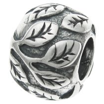 Sterling Silver Leaf Tree life Bead for European Charm Bracelets 10mm