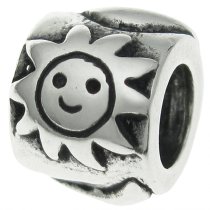 Sterling Silver Sun Moon and Star Bead for European Charm Bracelets