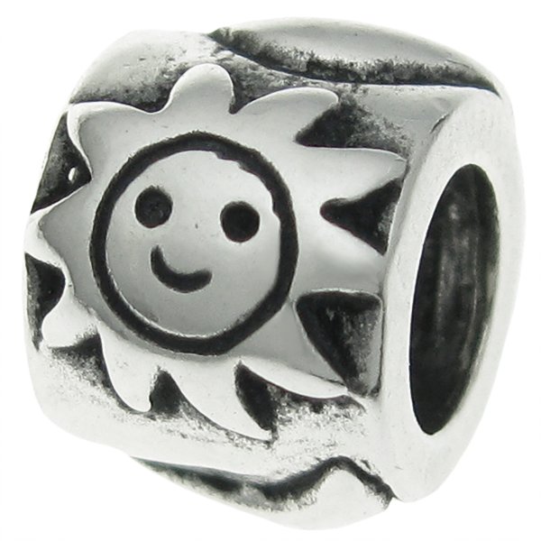 Sterling Silver Sun Moon and Star Bead for European Charm Bracelets