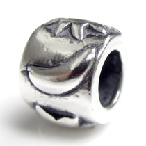 Sterling Silver Sun Moon and Star Bead for European Charm Bracelets