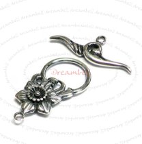 1X STERLING Silver Daisy Flower Toggle Clasp BEAD 31mm