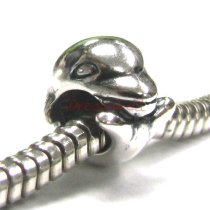 Sterling Silver Dolphin Bead for European Charm Bracelets