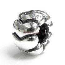 Sterling Silver Endless Love Heart Bead for European Charm Bracelets