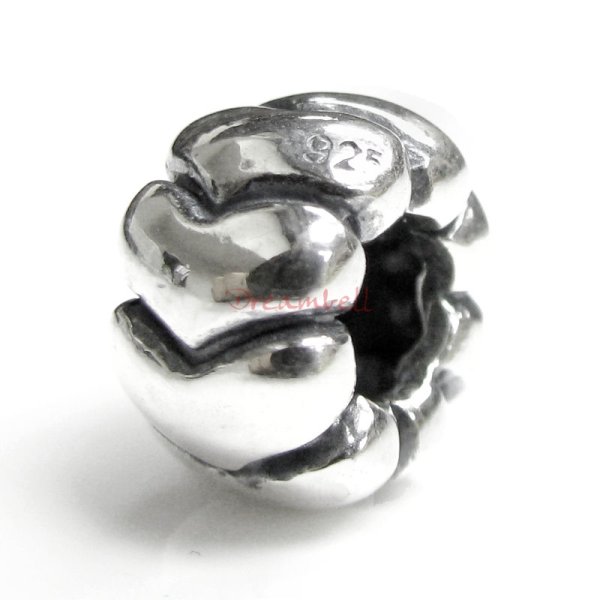 Sterling Silver Endless Love Heart Bead for European Charm Bracelets