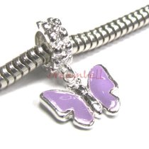 Sterling Silver Little Butterfly Dangle Enamel Bead for European Charm Bracelets