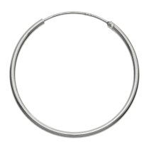 2 x Sterling Silver Plain Hoop Earrings Earwires / Chandelier Connector 25mm