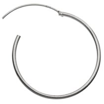 2 x Sterling Silver Plain Hoop Earrings Earwires / Chandelier Connector 25mm