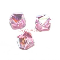 24x Swarovski Elements Xilion Crystal 5328 Rose Pink AB 4mm