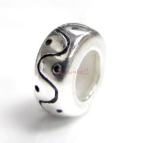 Sterling Silver STOPPER RUBBER CURVE DOT ROUND 8.3mm for European Charm Bracelets