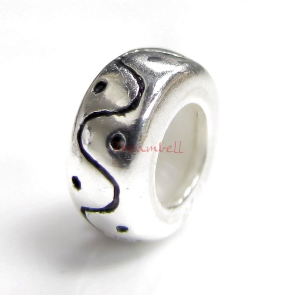 Sterling Silver STOPPER RUBBER CURVE DOT ROUND 8.3mm for European Charm Bracelets