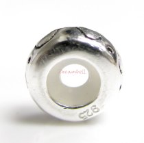 Sterling Silver STOPPER RUBBER CURVE DOT ROUND 8.3mm for European Charm Bracelets