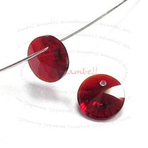 24 Swarovski Crystal 6428 Xilion Rivoli Pendant Charm Siam 6mm