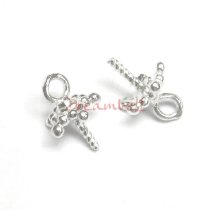 4 Sterling Silver eye pins 6mm cup pearl pendant connector Bail