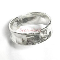 1 x BRIGHT 925 STERLING SILVE Hammered Ring Case (1 hole)