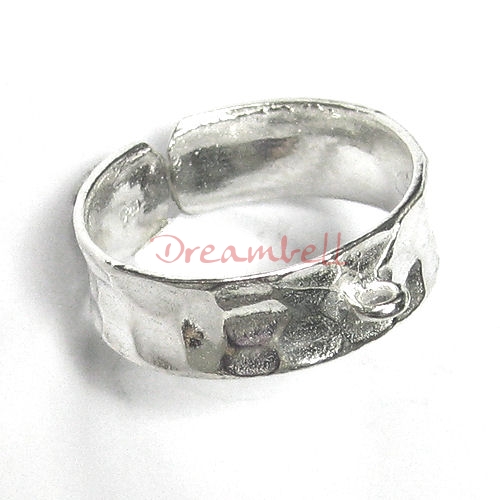1 x BRIGHT 925 STERLING SILVE Hammered Ring Case (1 hole)