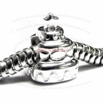Sterling Silver Birthday Cake Bead 10mm for European Charm Bracelets