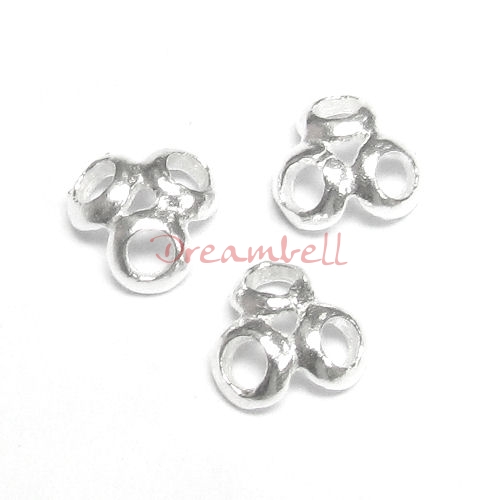 6x STERLING SILVER FLOWER Bead cap 7mm