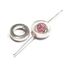 2x STERLING SILVER Round Frame Slide Bead Spacer
