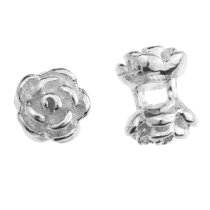 4x Sterling Silver Rose Flower Spacer Beads 4mm x 5mm